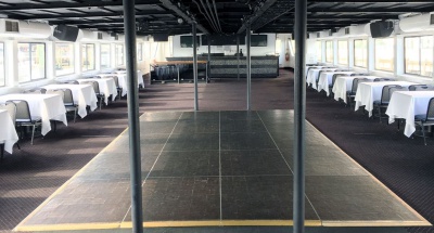 New York charter yacht 180 second deck bar and dance floor